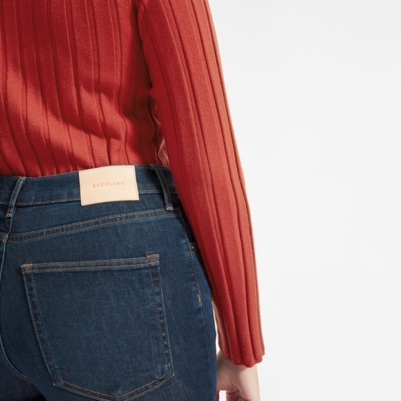 EVERLANE 90s High Waist Dark Wash Stretch Denim Ankle Cropped Skinny Jeans 25 - Picture 10 of 13